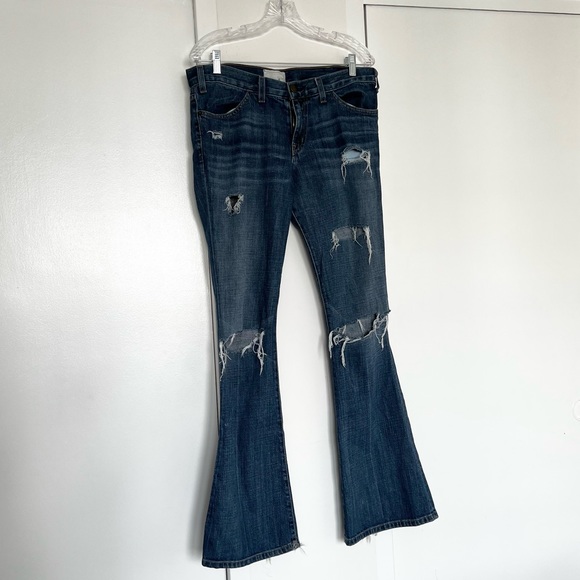 CURRENT ELLIOT | distressed destroy boot cut jeans - Picture 2 of 6